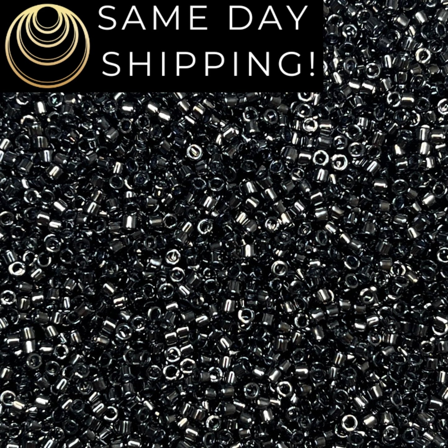 DB001 11/0 Miyuki Delica Beads Metallic Gunmetal