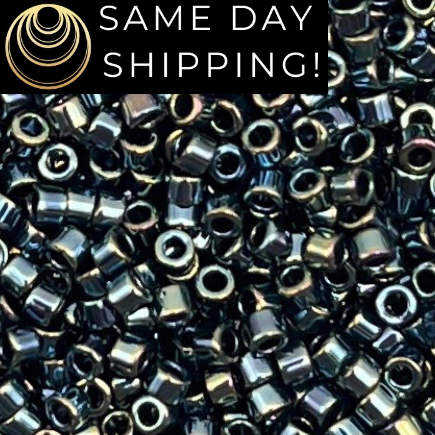 DB006 11/0 Miyuki Delica Beads Gunmetal Iris