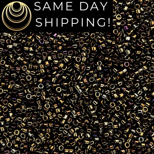 DB007 11/0 Miyuki Delica Beads Metallic Brown Iris