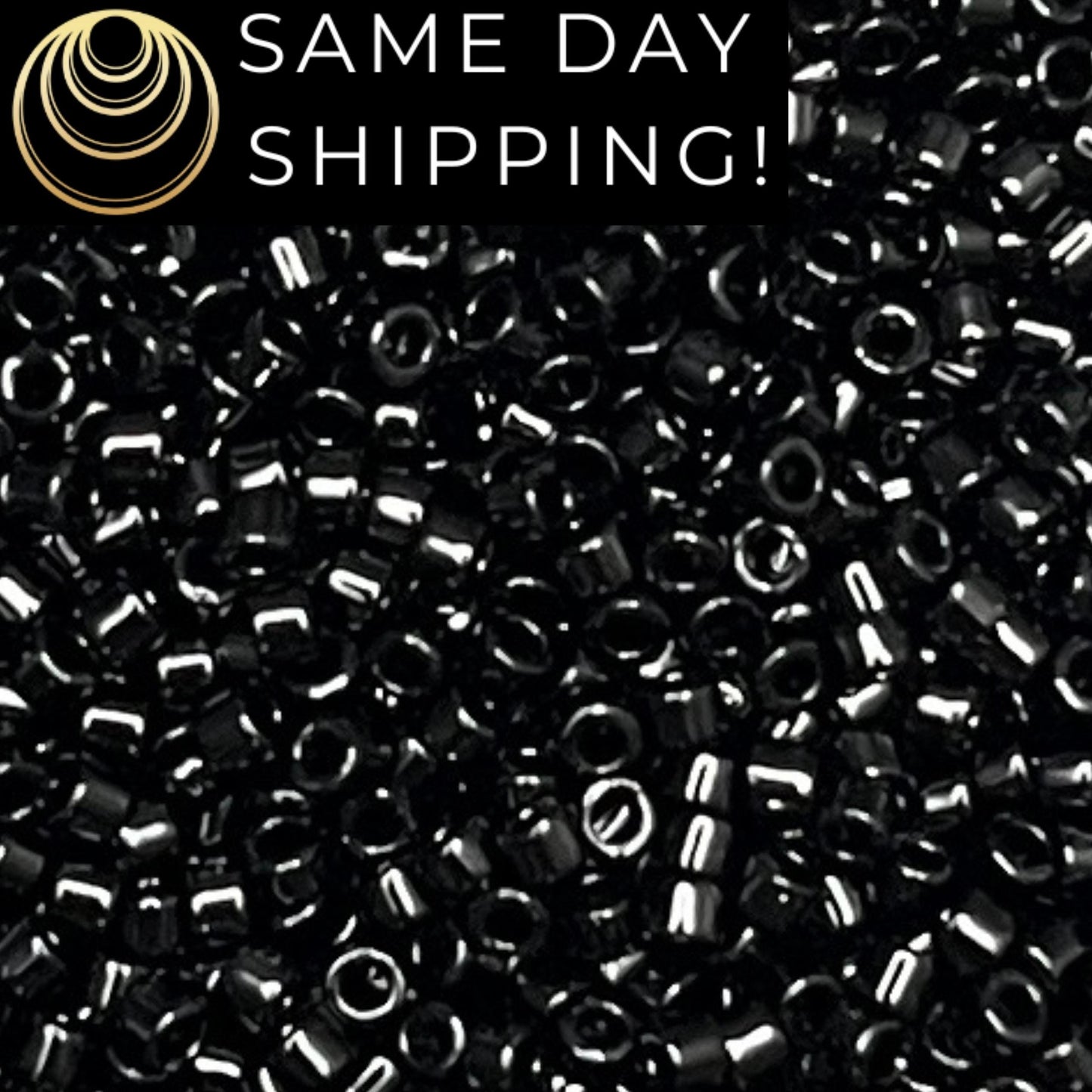 DB010 11/0 Miyuki Delica Beads Opaque Black