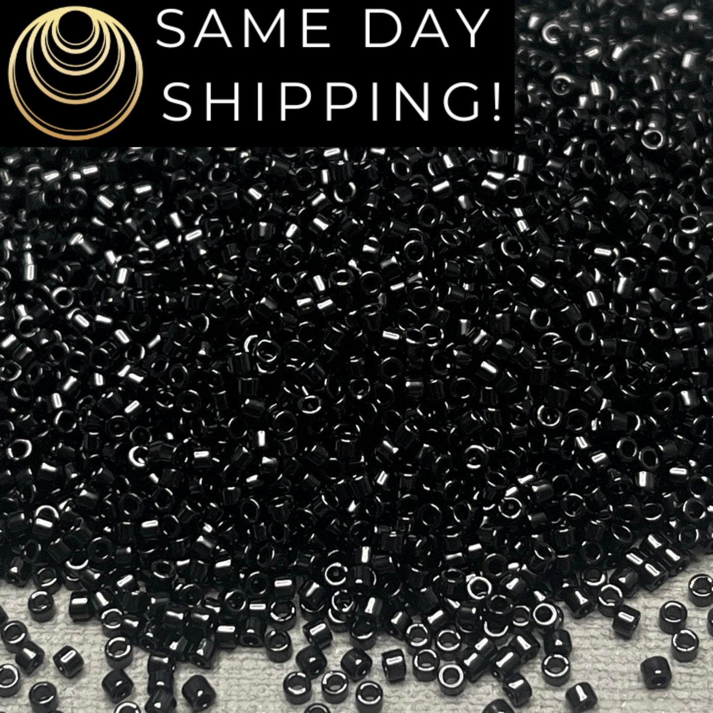 DB010 11/0 Miyuki Delica Beads Opaque Black