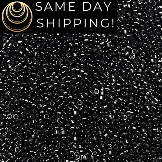 DB010 11/0 Miyuki Delica Beads Opaque Black