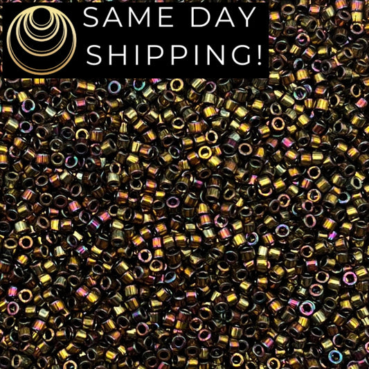 DB023 11/0 Miyuki Delica Beads Metallic Gold iris