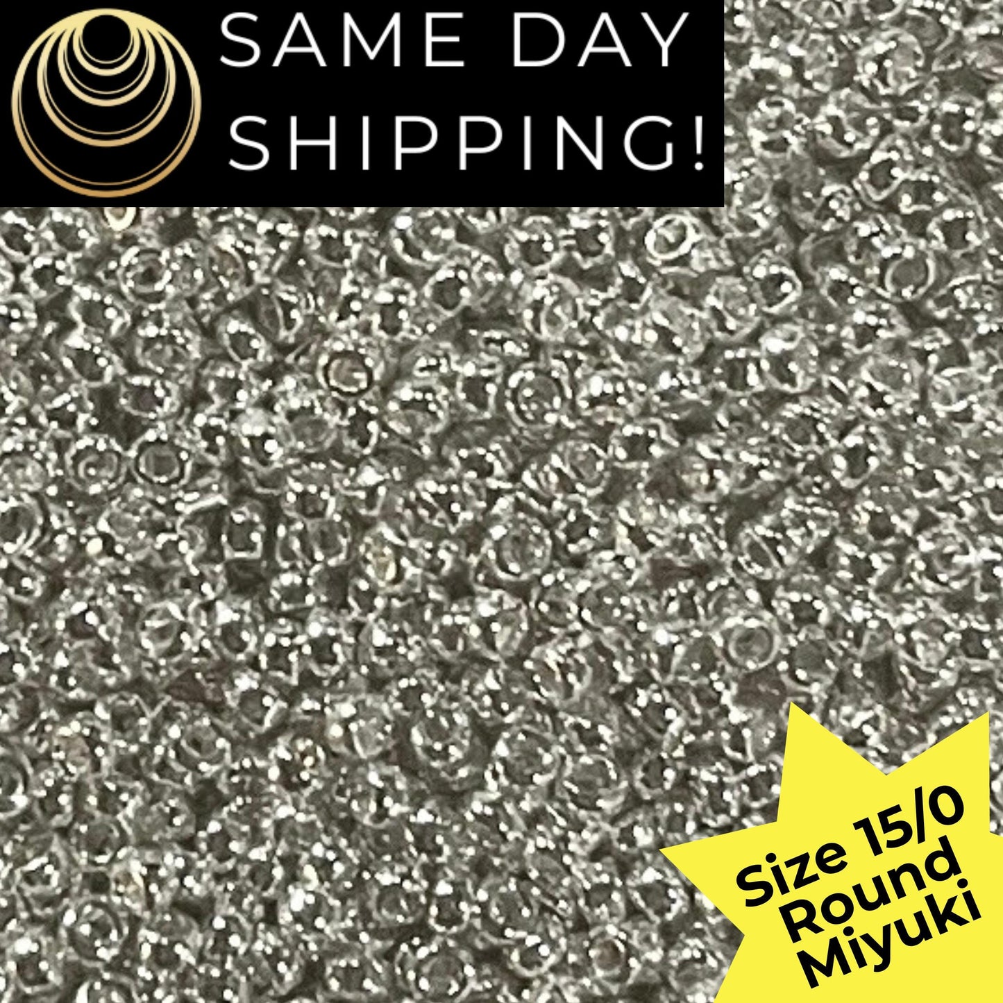15-1051 15/0 Miyuki Round Rocaille Seed Beads Galvanized Silver
