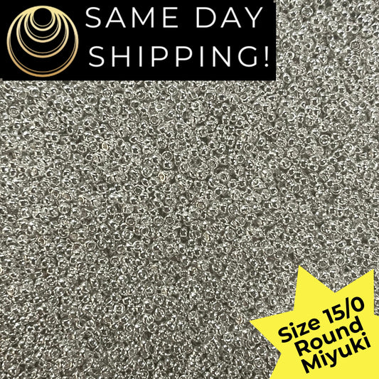 15-1051 15/0 Miyuki Round Rocaille Seed Beads Galvanized Silver