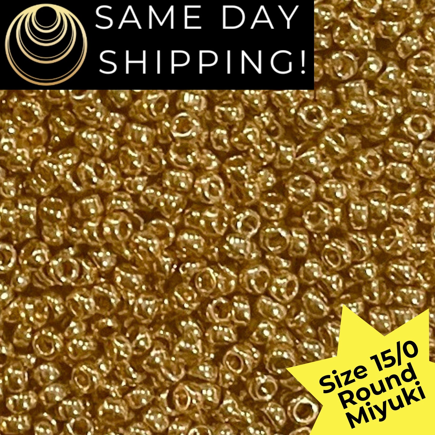 15-4202 15/0 Miyuki Round Rocaille Seed Beads Galvanized Gold