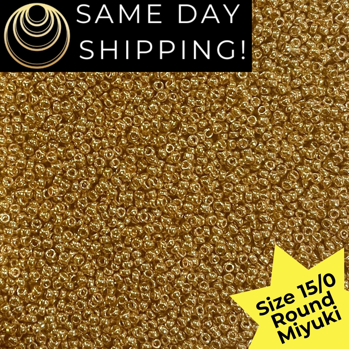 15-4202 15/0 Miyuki Round Rocaille Seed Beads Galvanized Gold