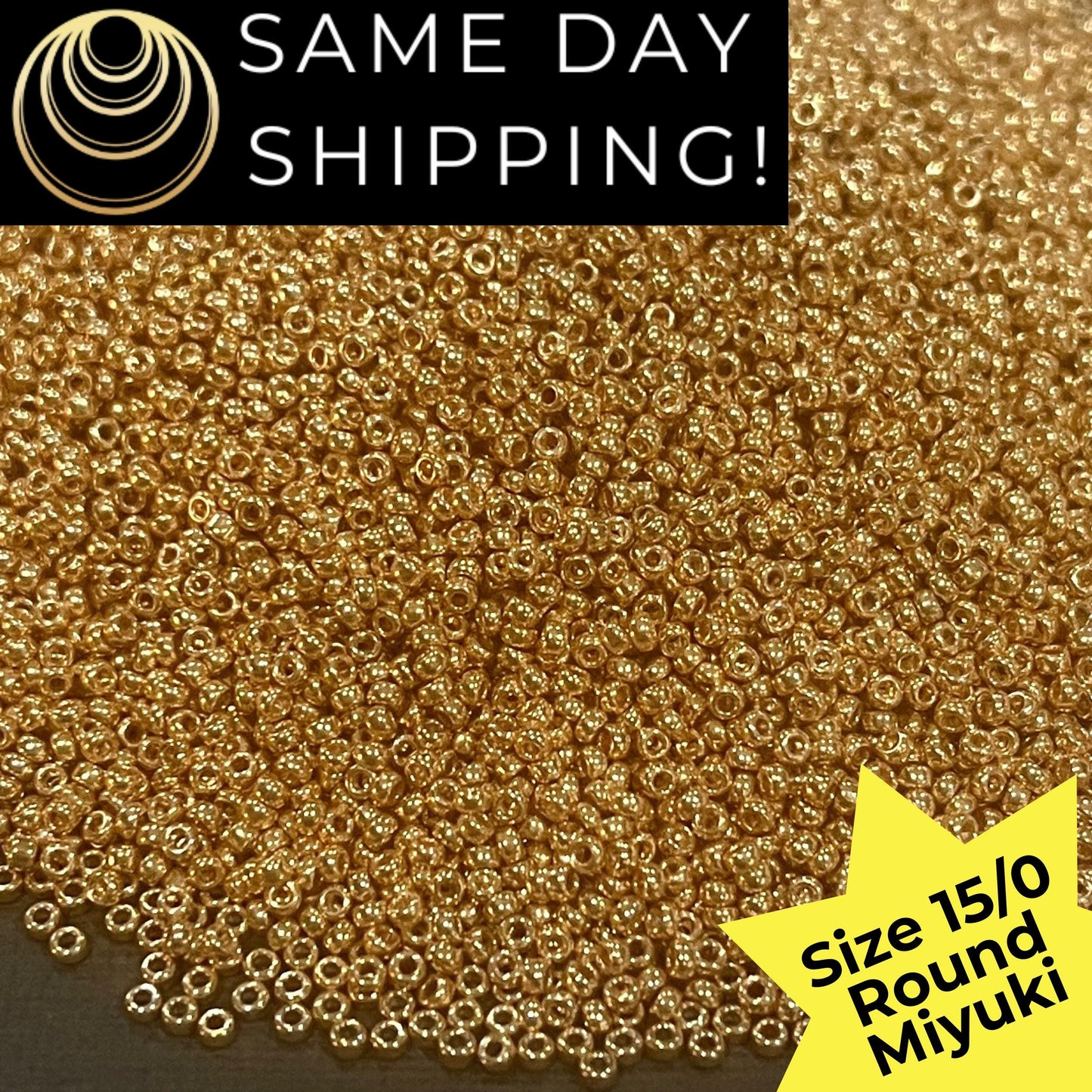 15-4202 15/0 Miyuki Round Rocaille Seed Beads Galvanized Gold