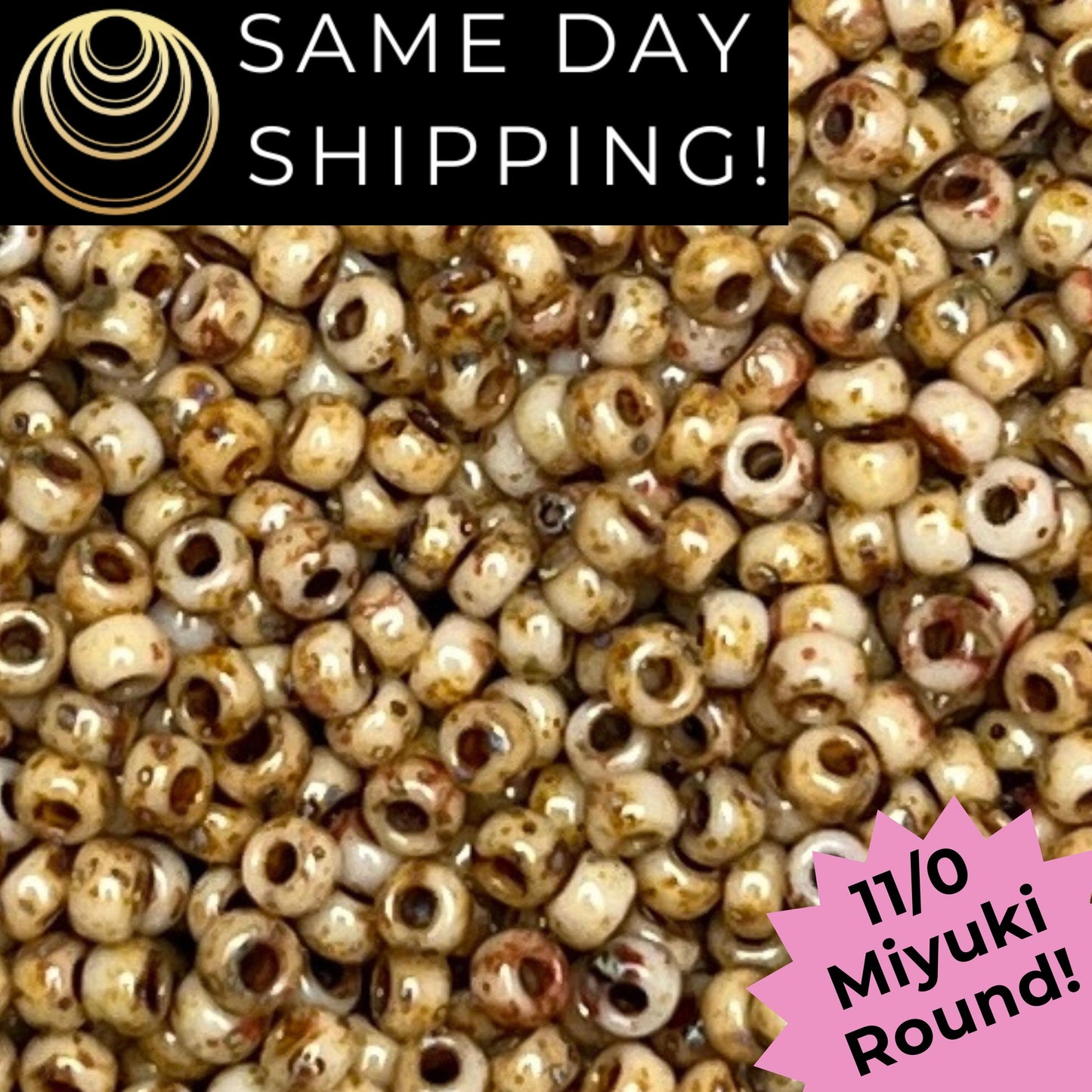 11-4517 11/0 Miyuki Round Brown Tan Matte Picasso Seed Beads