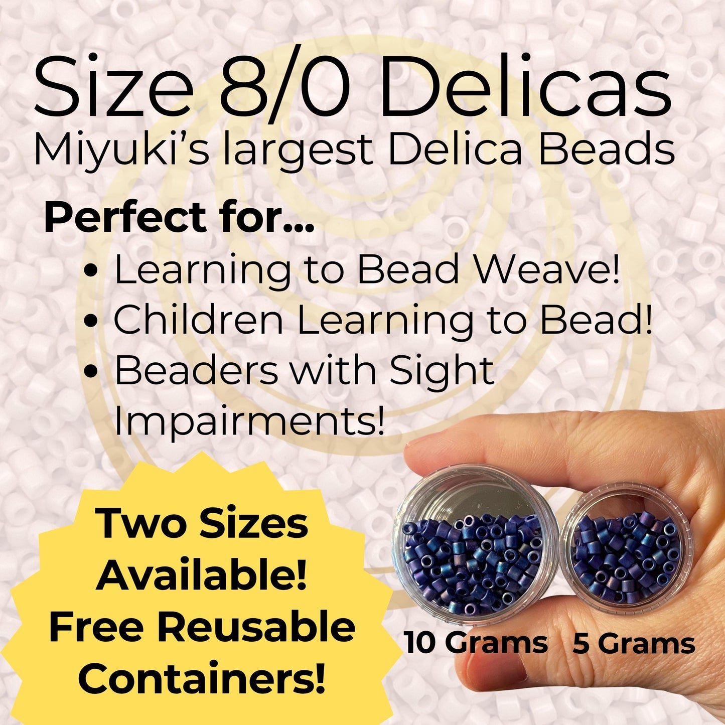 DBL0010 8/0 LARGE Miyuki Delica Beads Opaque Black