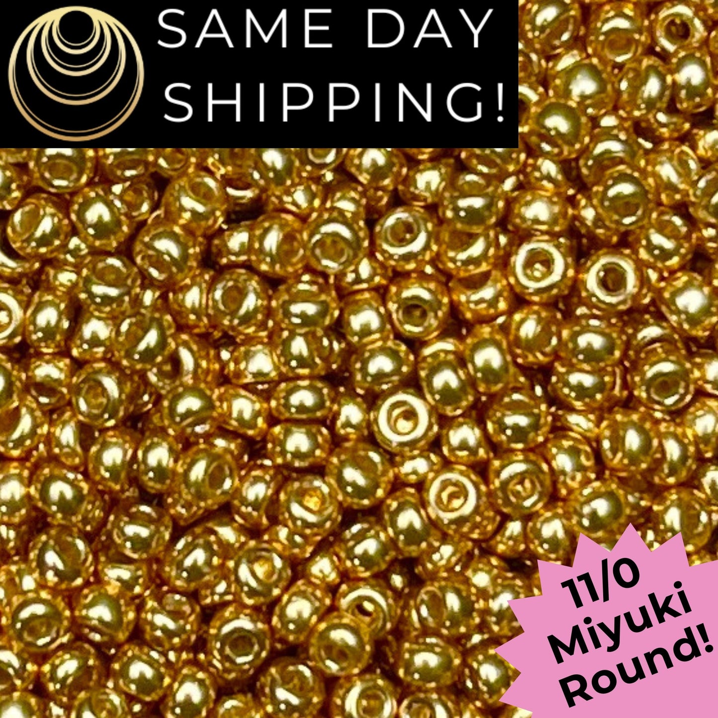 11-4202 11/0 Miyuki Round Seed Beads Galvanized Gold