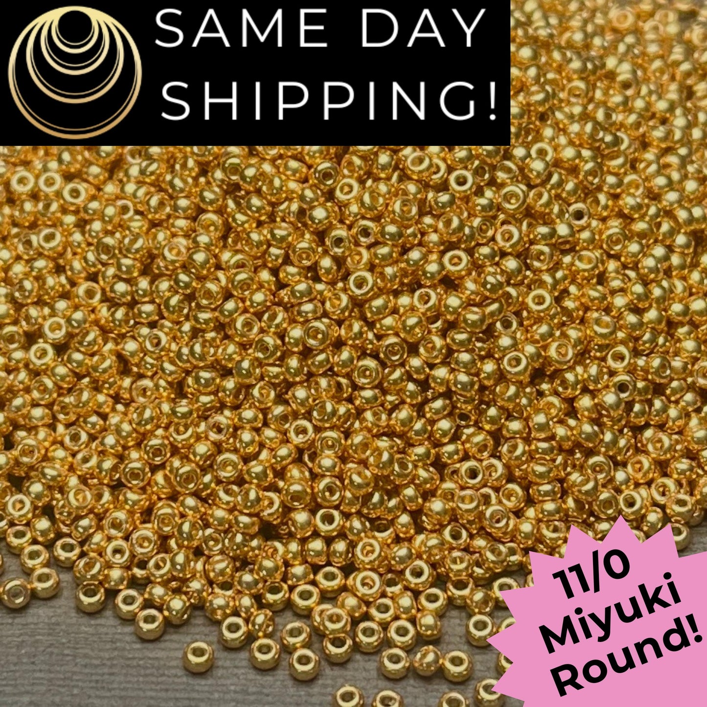 11-4202 11/0 Miyuki Round Seed Beads Galvanized Gold