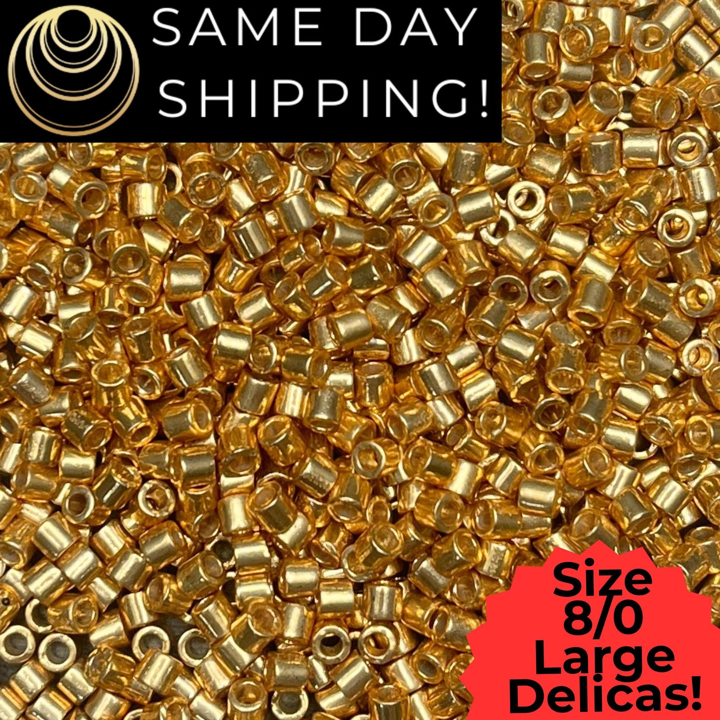 DBL1832 8/0 LARGE Miyuki Delica Beads Duracoat Galvanized Gold