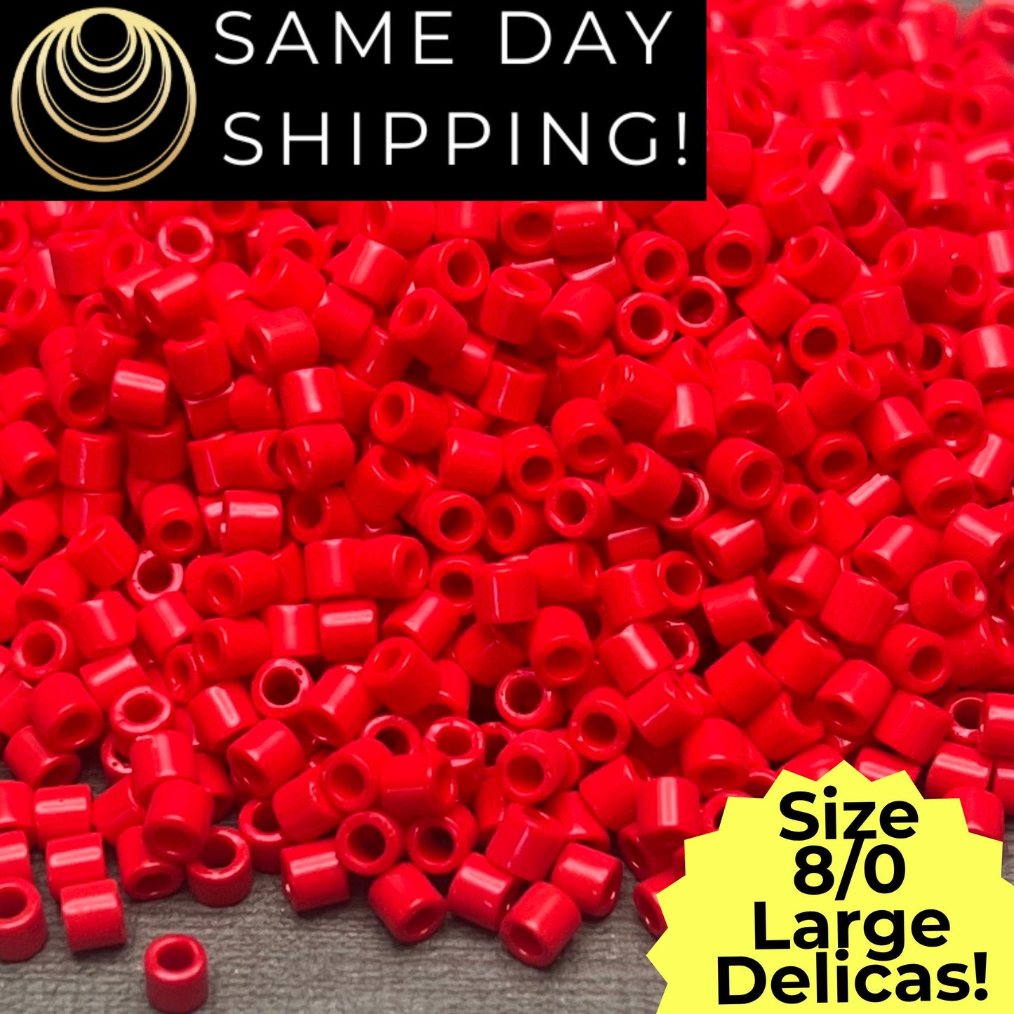 DBL0723 8/0 LARGE Miyuki Delica Beads Opaque Red