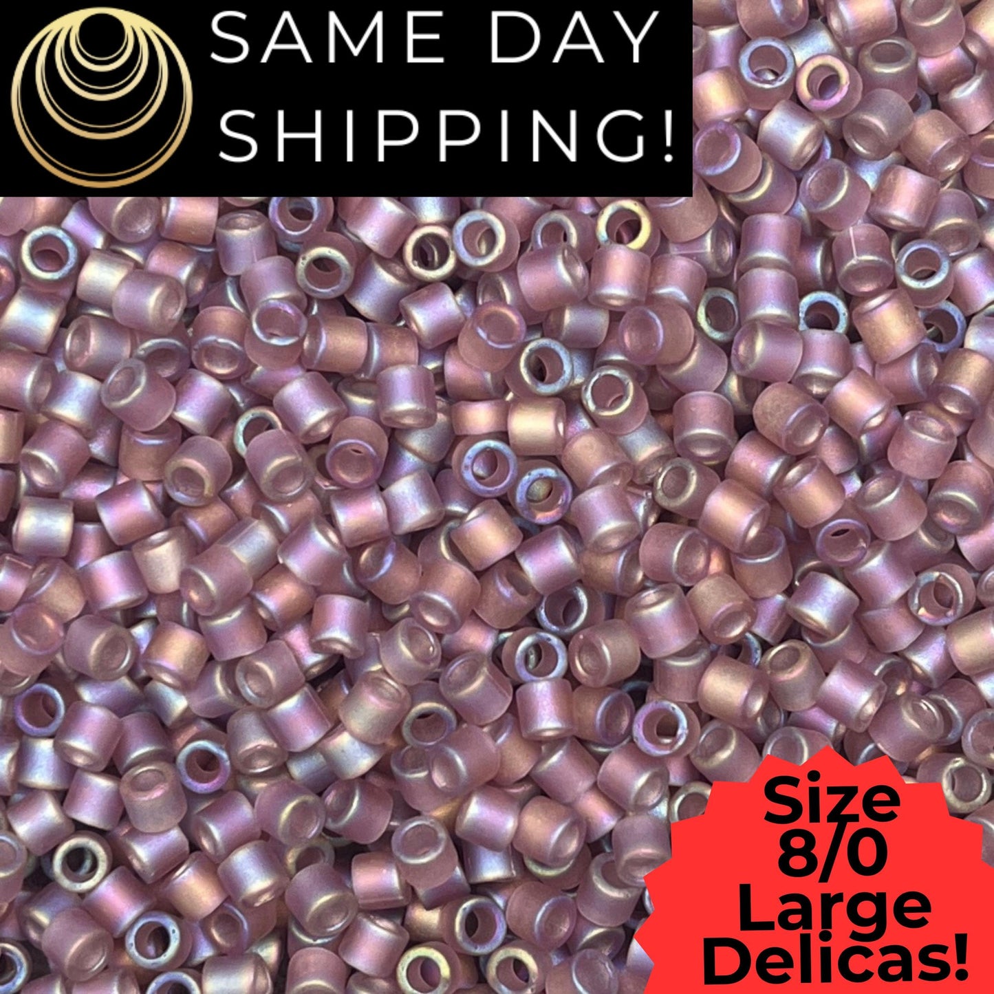 DBL0857 8/0 LARGE Miyuki Delica Beads Matte Transparent Smoky Amethyst AB