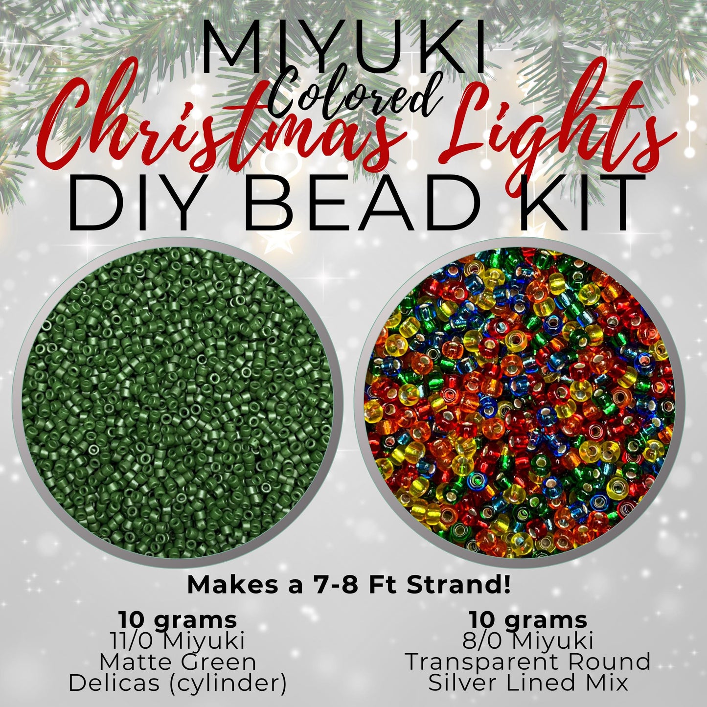 Miyuki Christmas Light Strand DIY Beading Kit