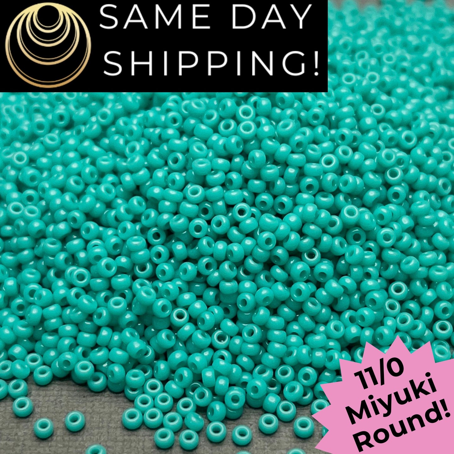 11-0412 11/0 Miyuki Opaque Turquoise Green Round Rocaille Seed Beads