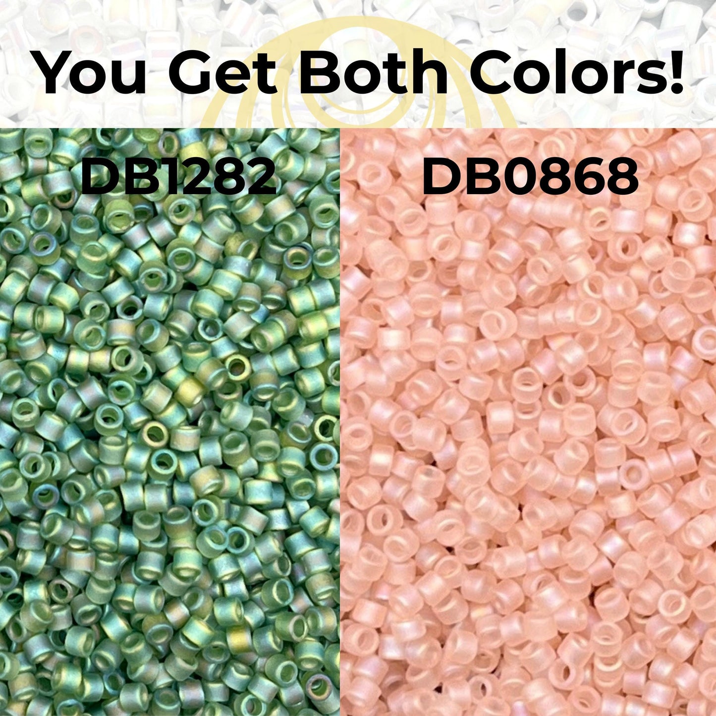 Miyuki Size 11/0 Delica Beads, 2 Color Set DB1282 & DB0868