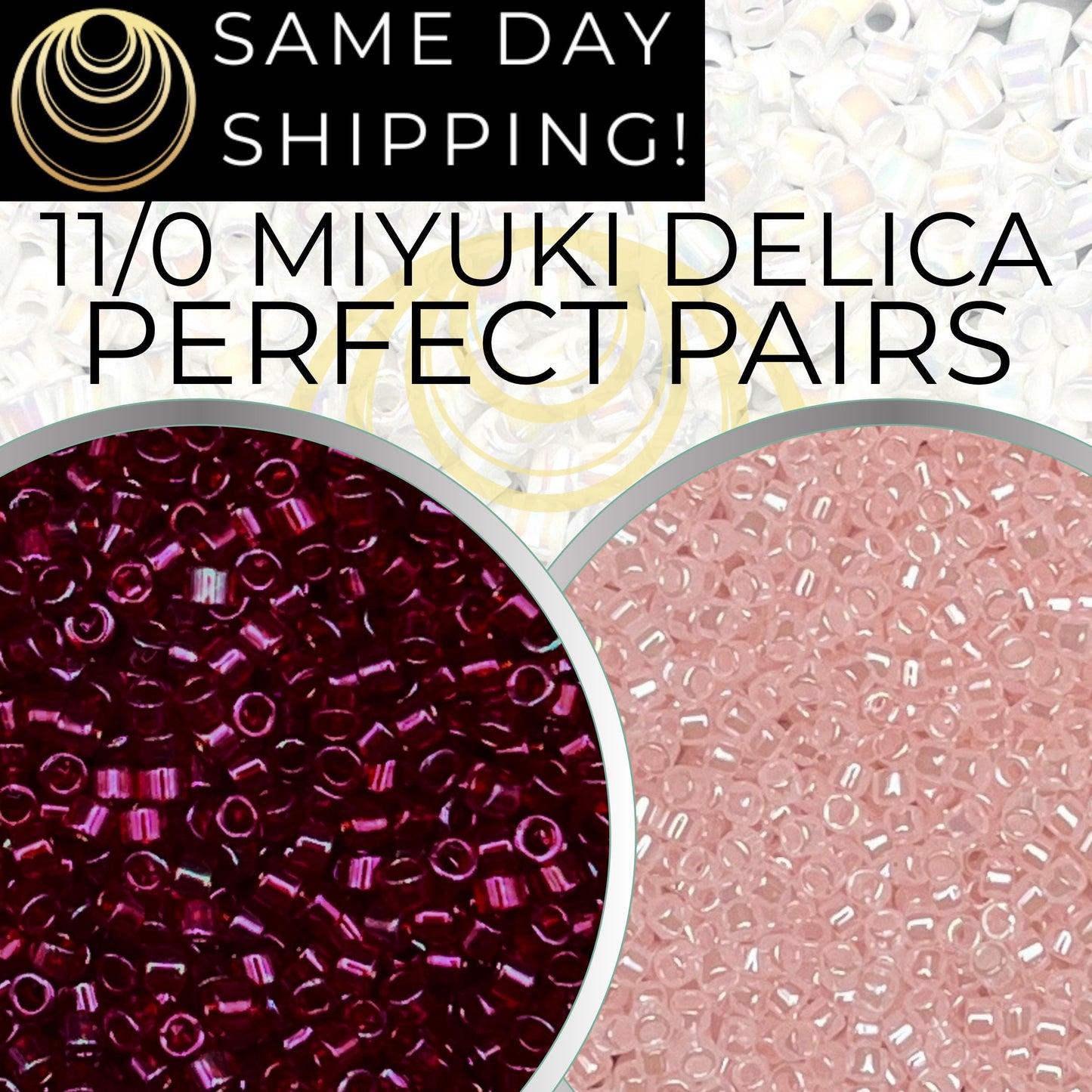 Miyuki 11/0 Delica Beads, 2 Color Set DB0105 and DB0234