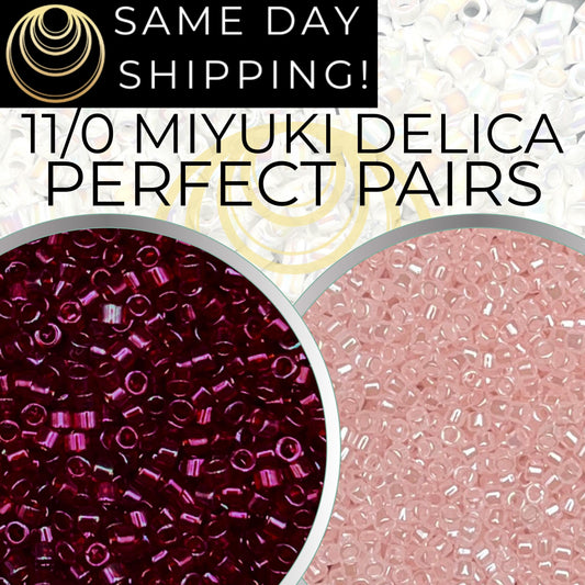 Miyuki 11/0 Delica Beads, 2 Color Set DB0105 and DB0234