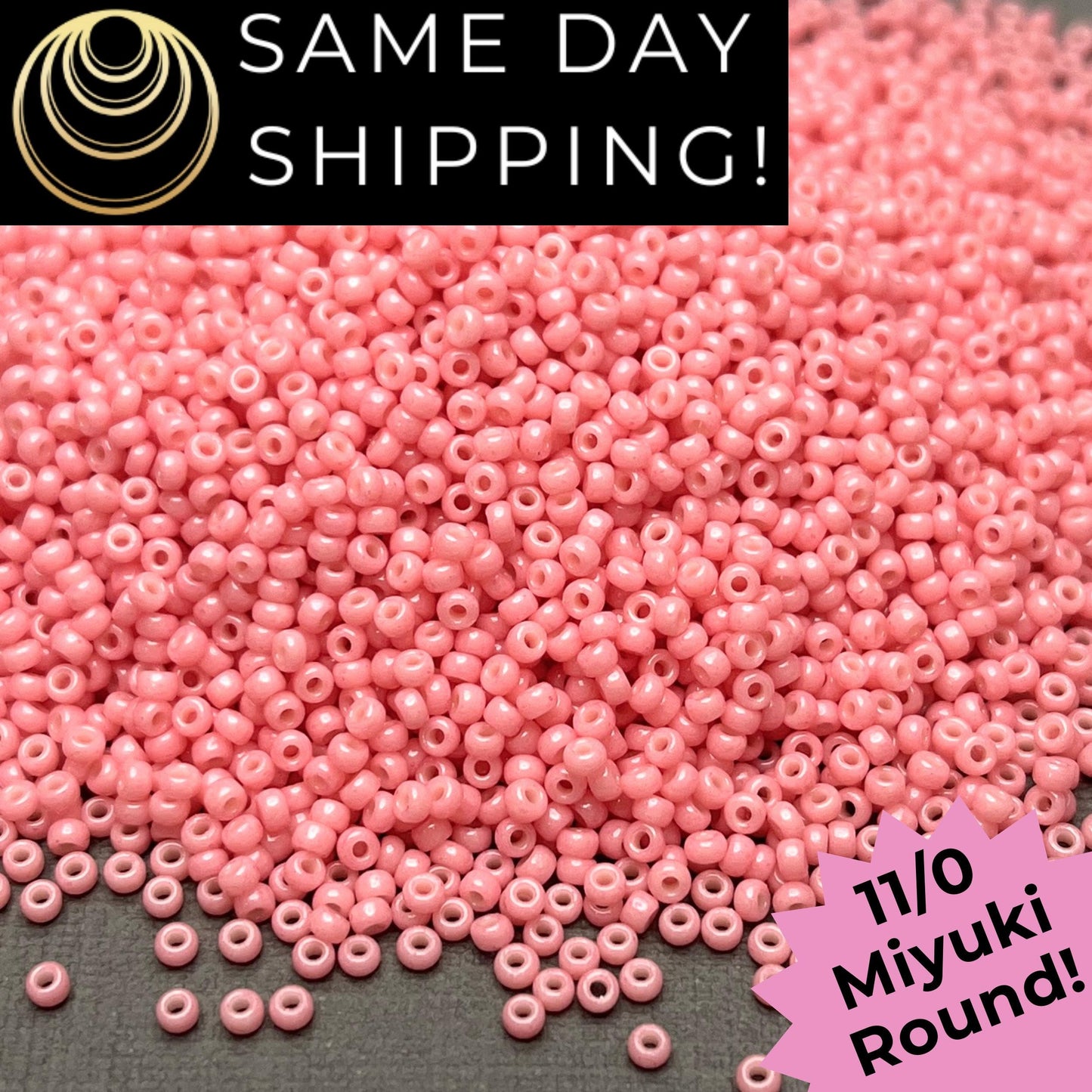 11-4463 11/0 Miyuki Round Seed Beads Duracoat Dyed Opaque Lychee
