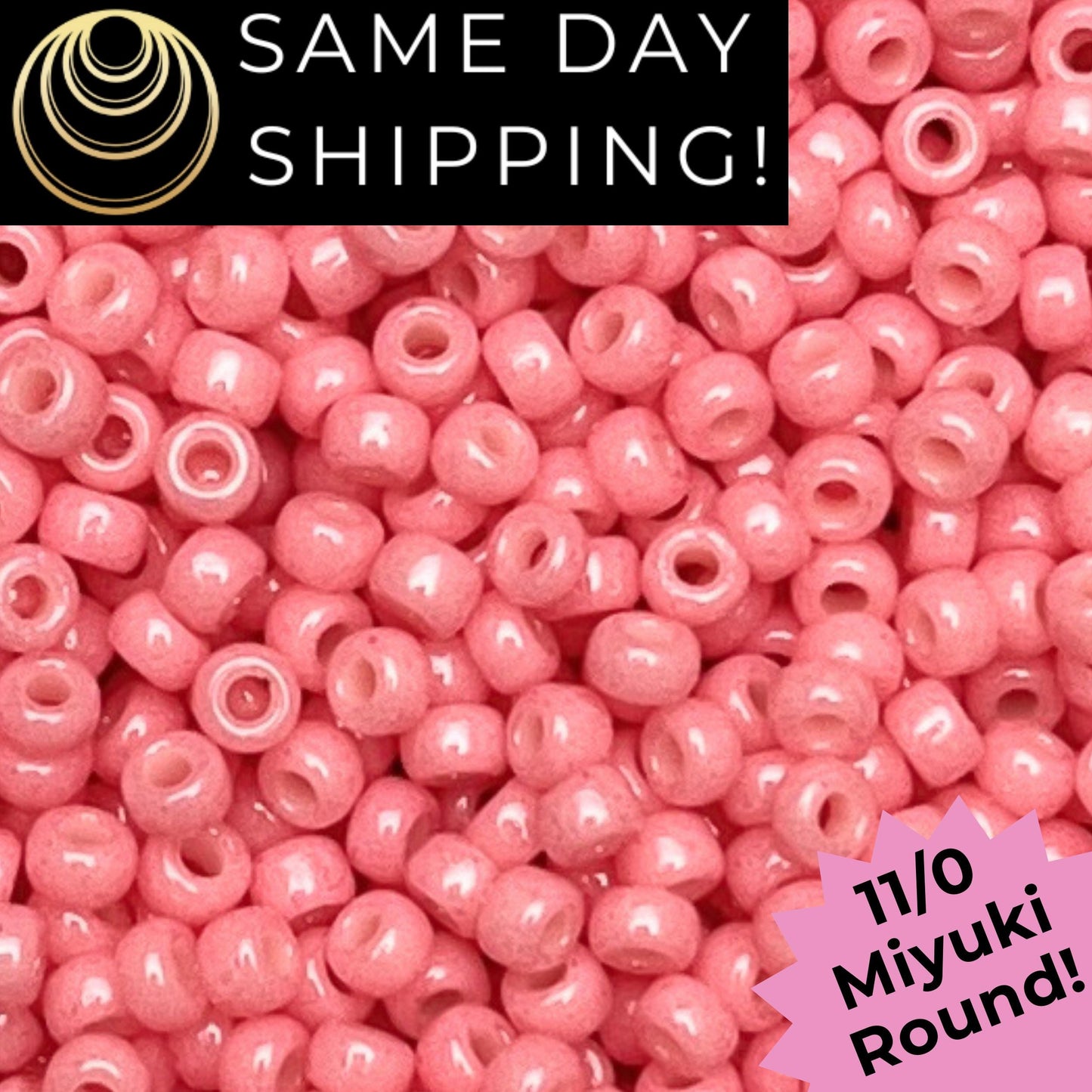 11-4465 11/0 Miyuki Round Seed Beads Duracoat Dyed Opaque Guava