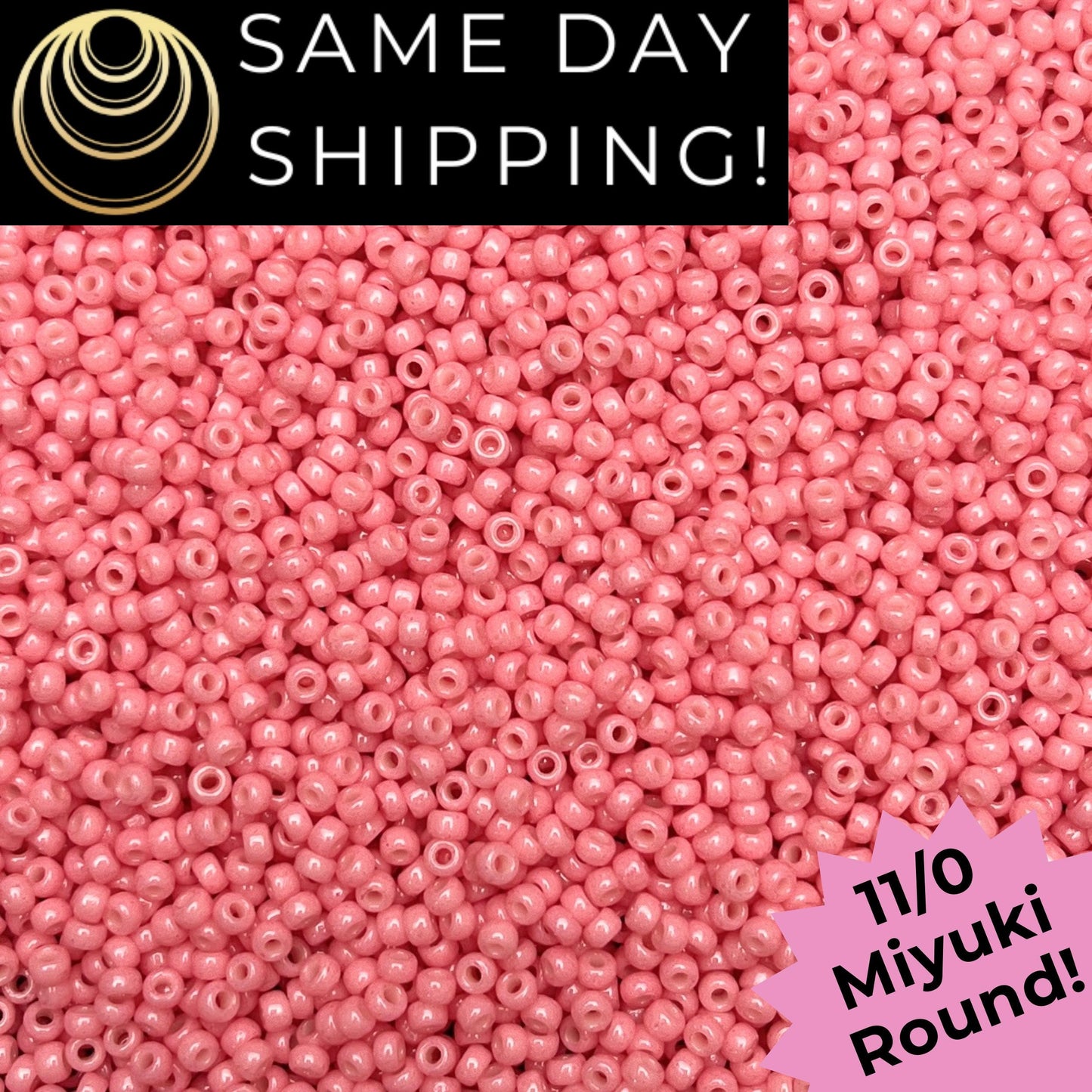 11-4465 11/0 Miyuki Round Seed Beads Duracoat Dyed Opaque Guava