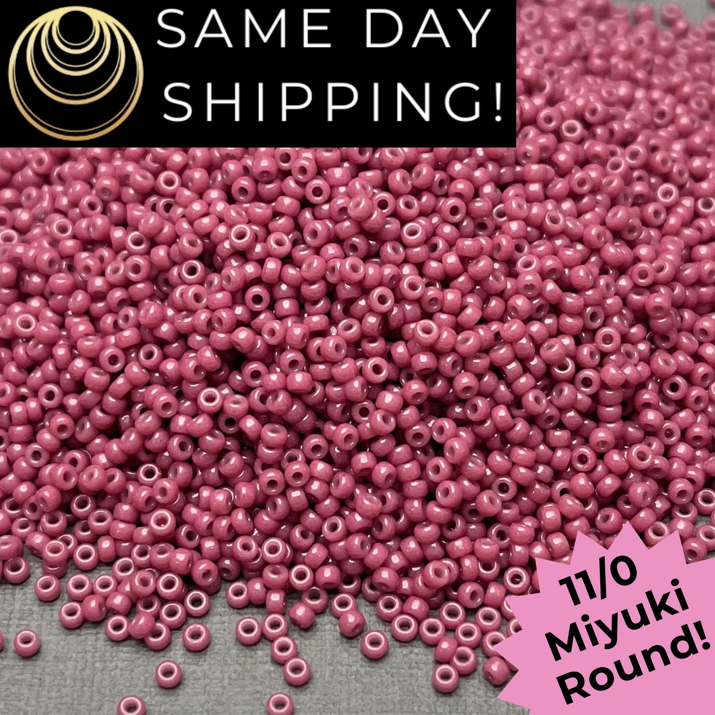 11-4468 11/0 Miyuki Round Seed Beads Duracoat Dyed Opaque Pansy
