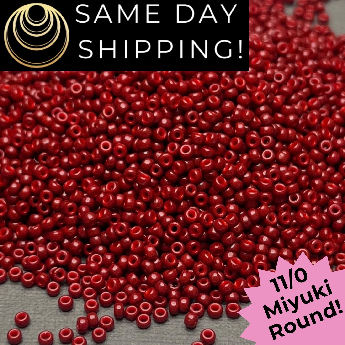 11-4470 11/0 Miyuki Round Seed Beads Duracoat Dyed Opaque Maroon