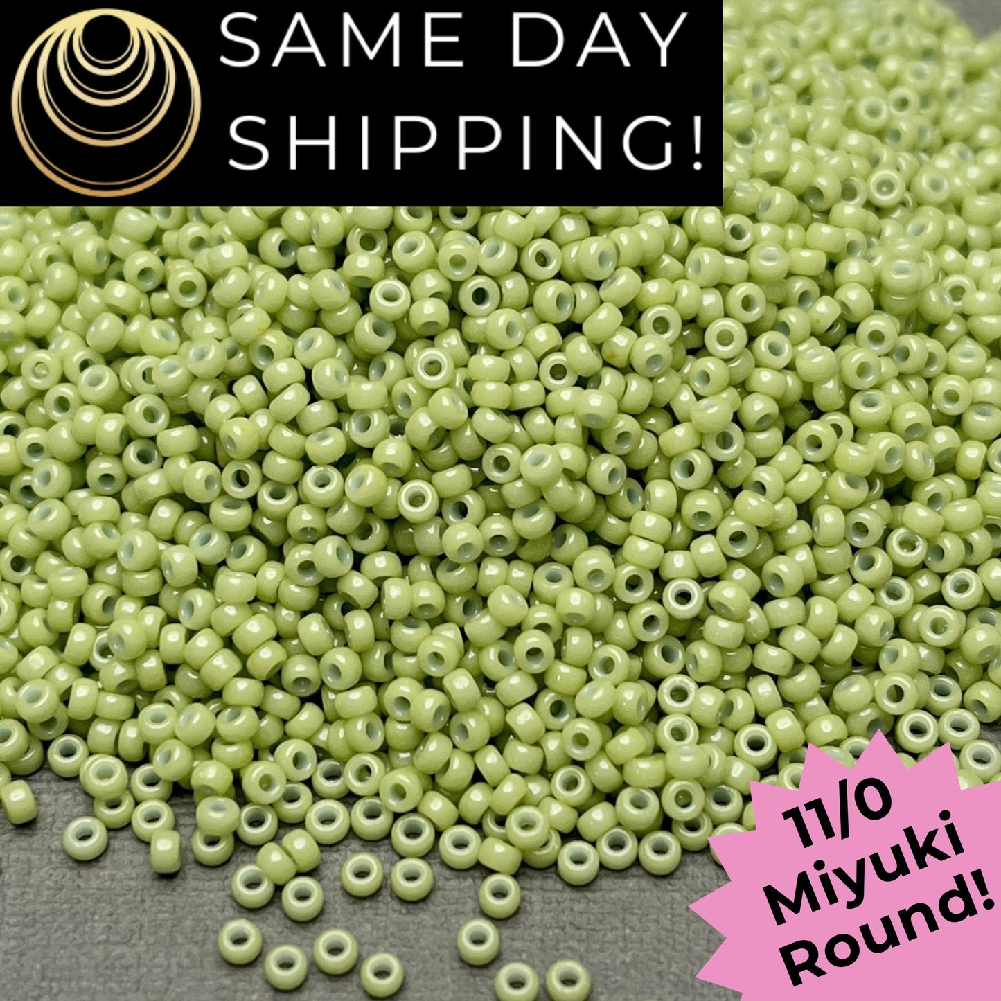 11-4473 11/0 Miyuki Round Seed Beads Duracoat Dyed Opaque Fennel