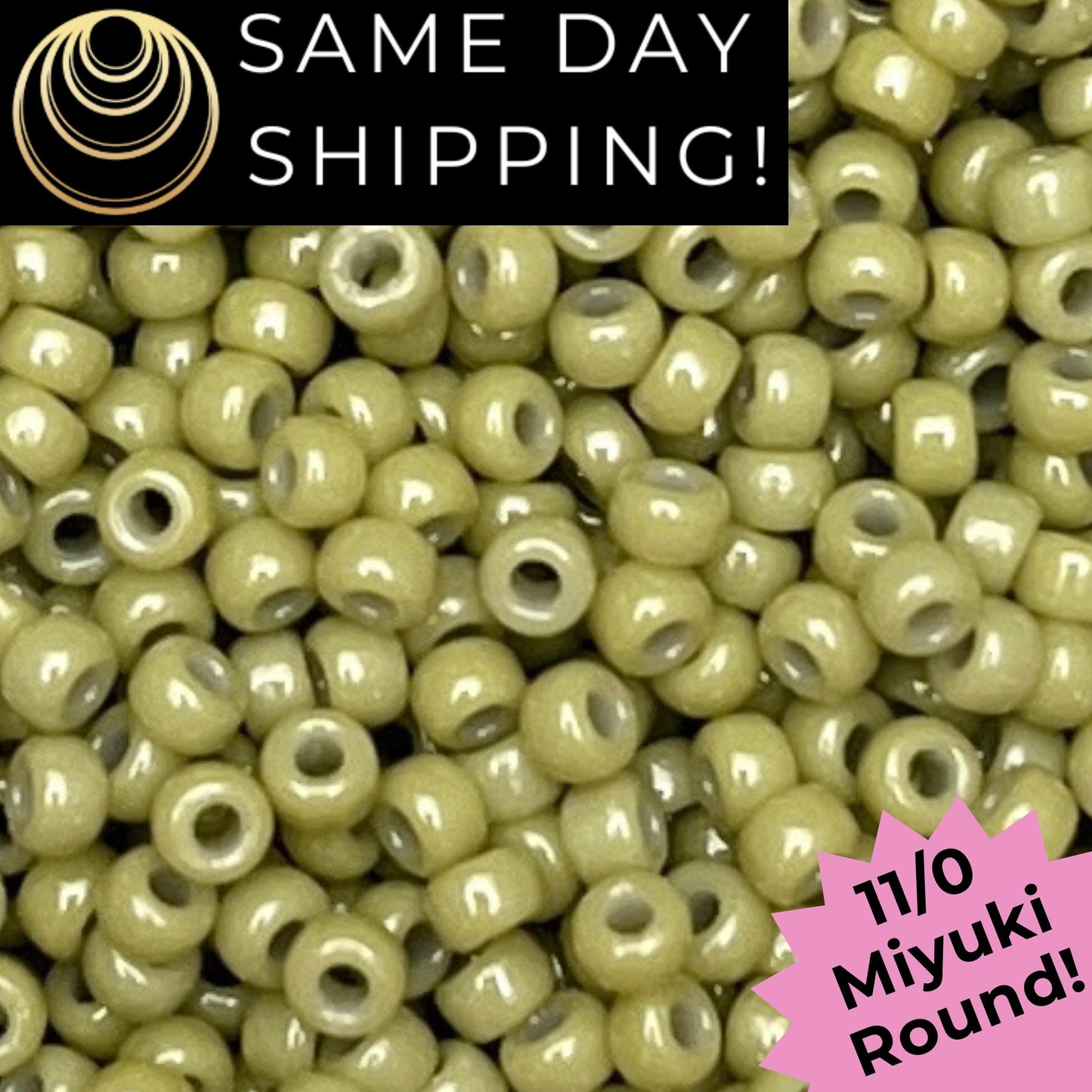 11-4474 11/0 Miyuki Round Seed Beads Duracoat Dyed Opaque Cactus