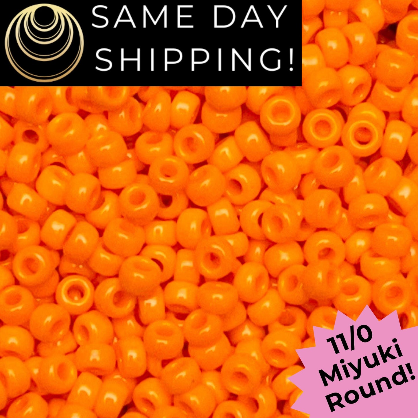 11-0405 11/0 Miyuki Opaque Tangerine Orange Round Rocaille Seed Beads