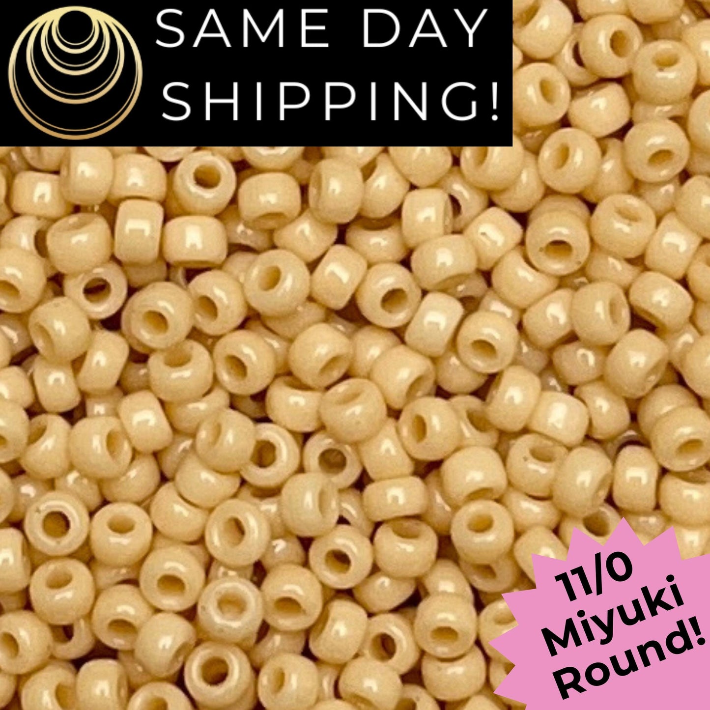 11-0493 11/0 Miyuki Opaque Light Butter Rum Round Rocaille Seed Beads