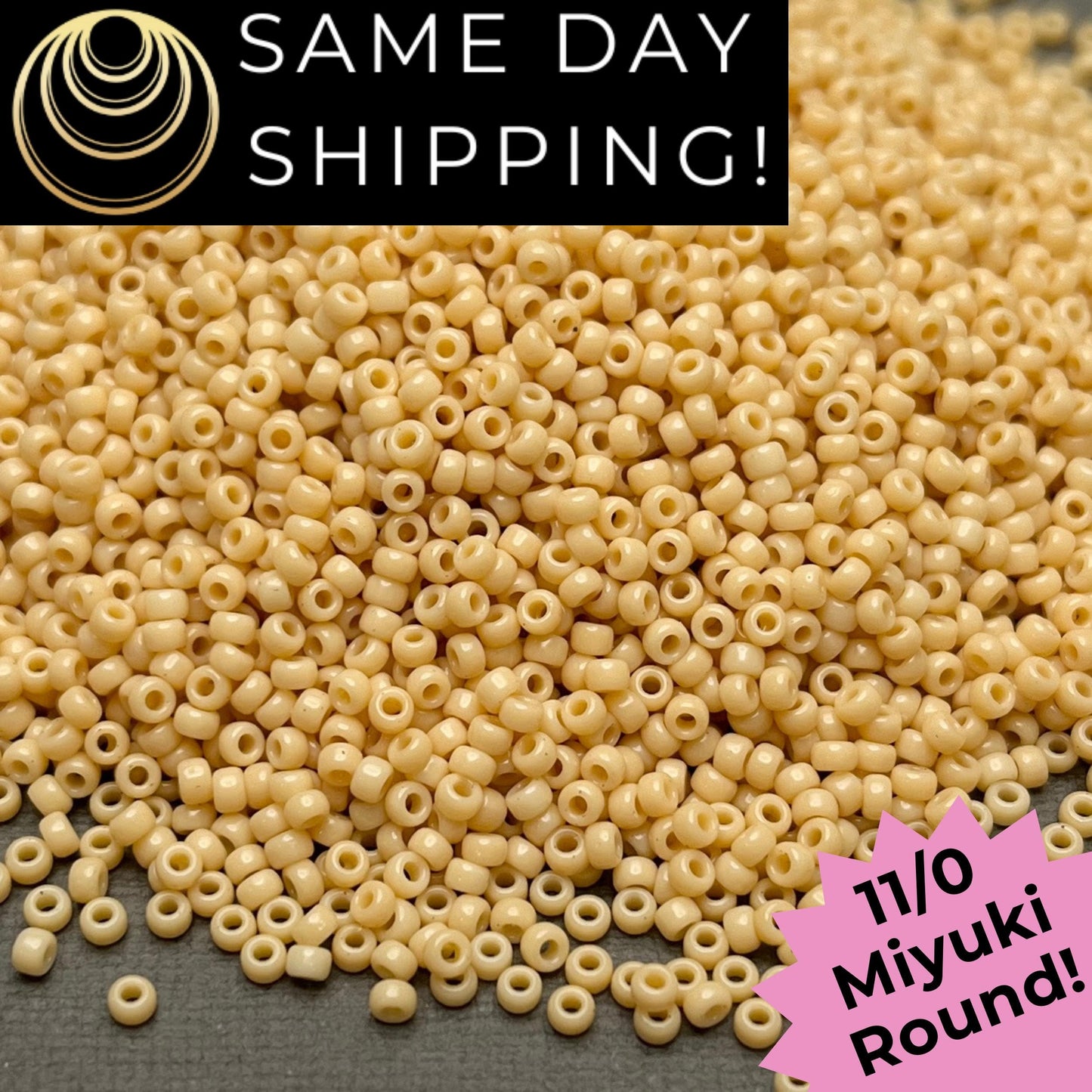 11-0493 11/0 Miyuki Opaque Light Butter Rum Round Rocaille Seed Beads