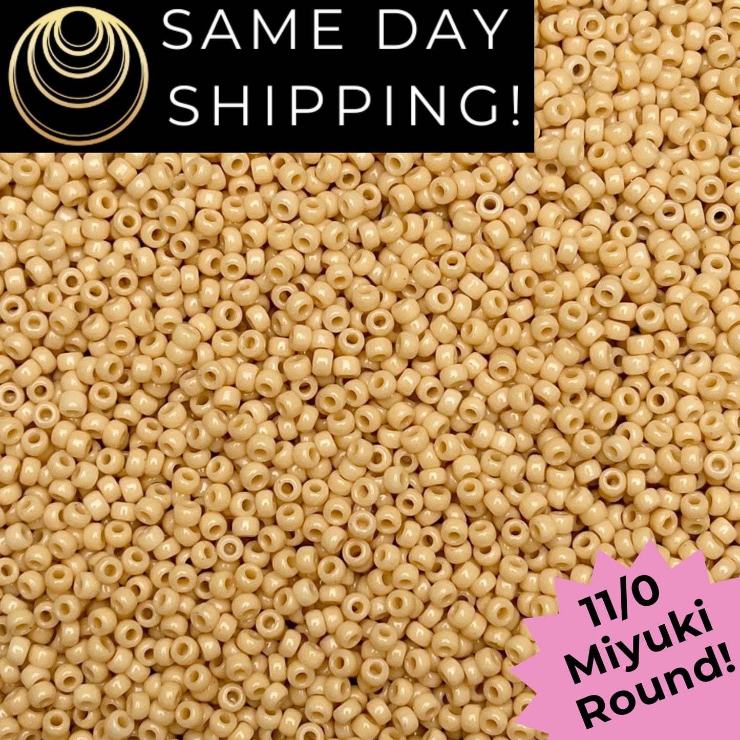 11-0493 11/0 Miyuki Opaque Light Butter Rum Round Rocaille Seed Beads