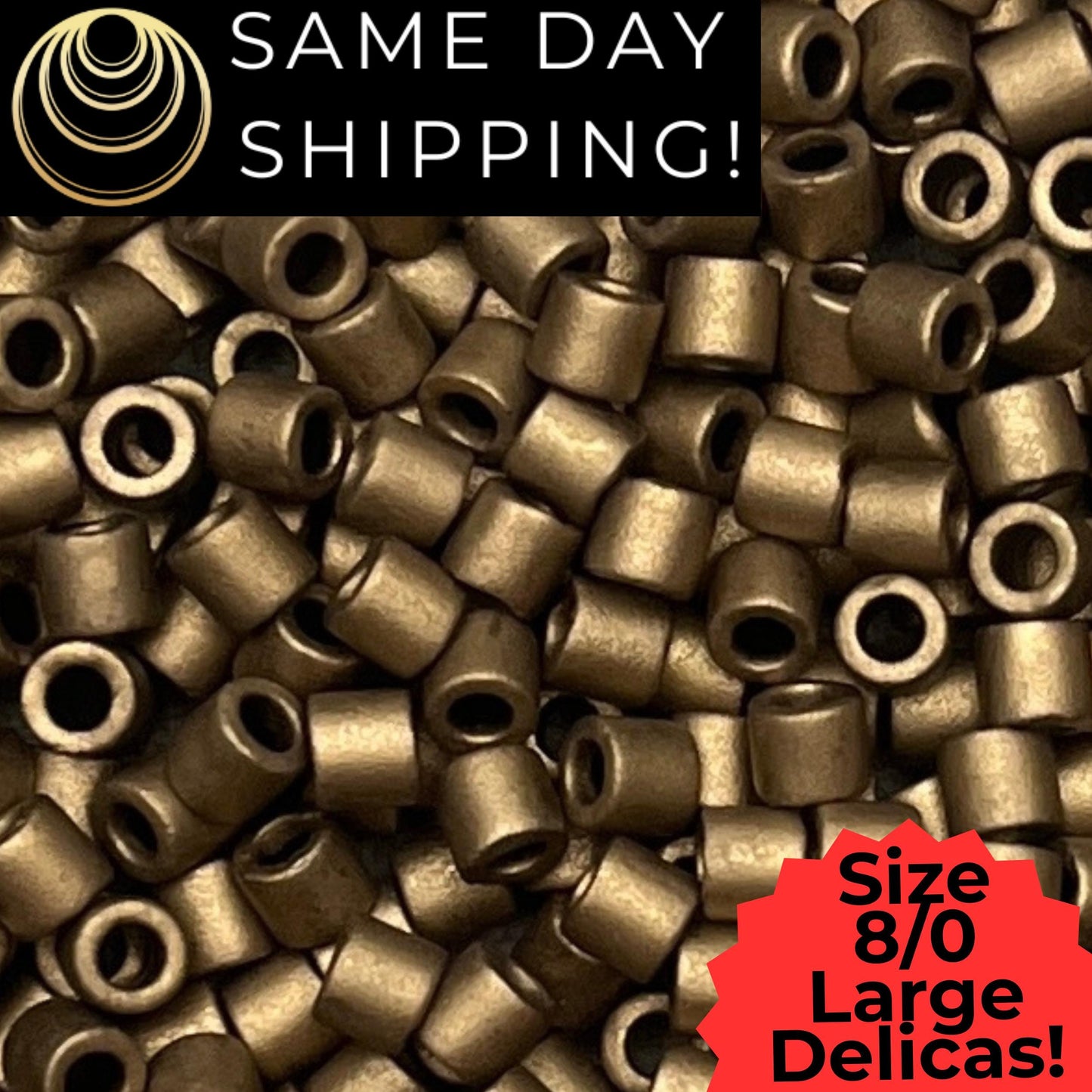 DBL0322 8/0 LARGE Miyuki Delica Beads Matte Metallic Dark Bronze