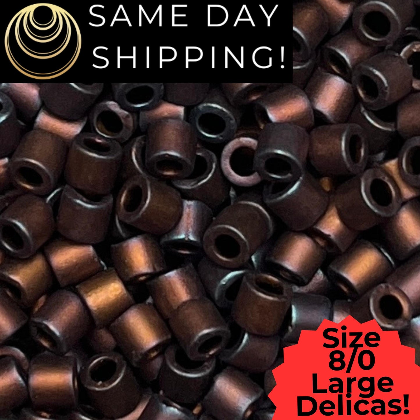 DBL0323 8/0 LARGE Miyuki Delica Beads Matte Metallic Copper Iris
