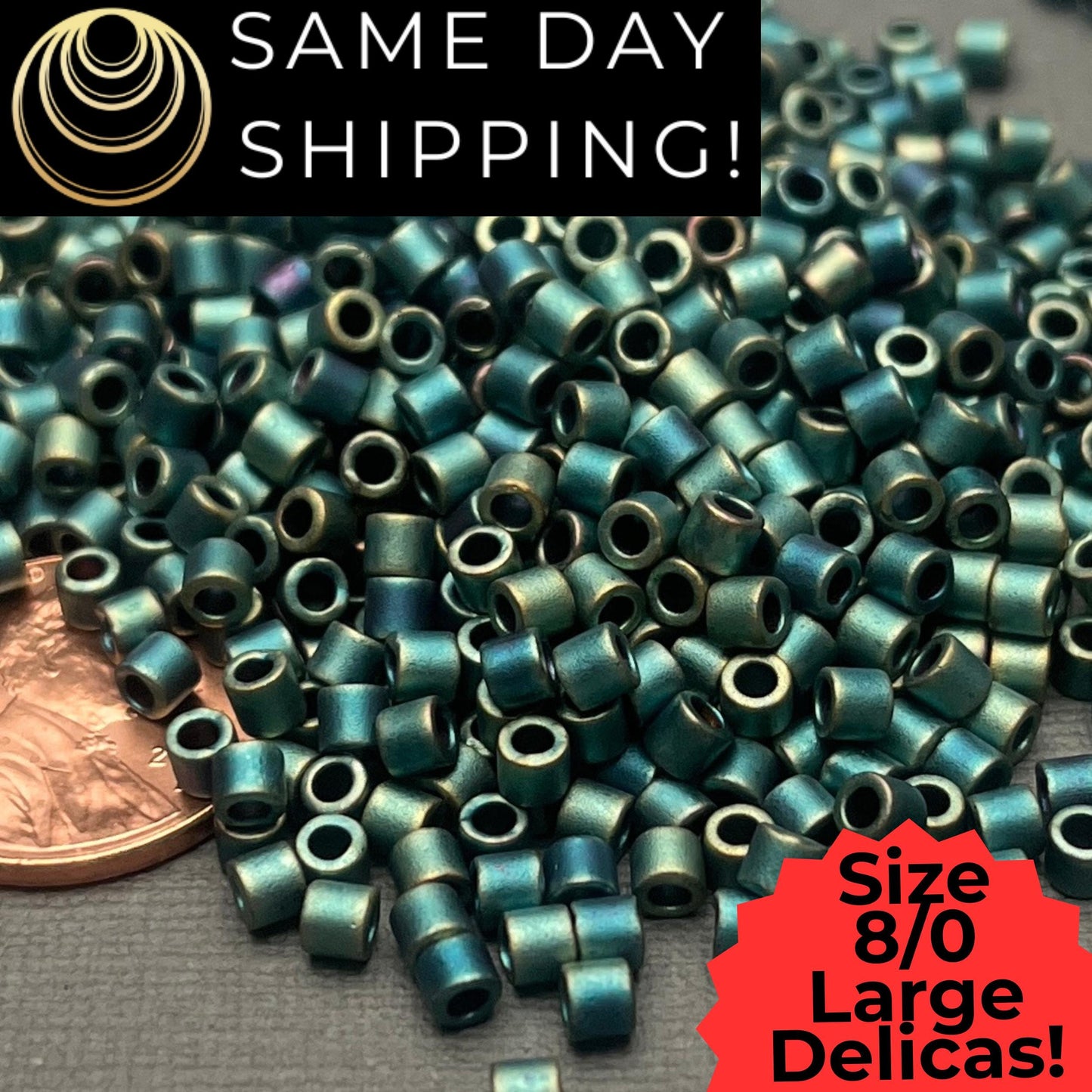 DBL0324 8/0 LARGE Miyuki Delica Beads Matte Metallic Patina Iris