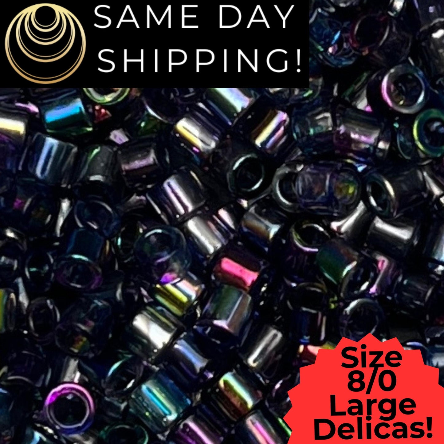 DBL2206 8/0 LARGE Miyuki Delica Beads Transparent Magic Blue