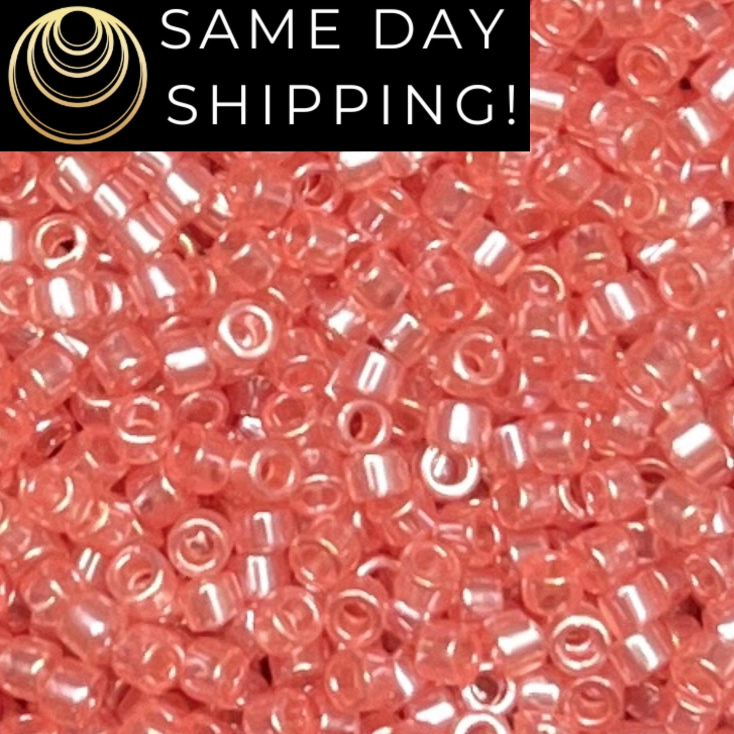DB1481 11/0 Miyuki Delica Beads Transparent Salmon Luster