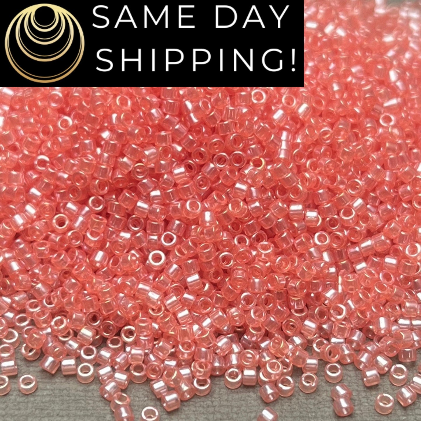 DB1481 11/0 Miyuki Delica Beads Transparent Salmon Luster