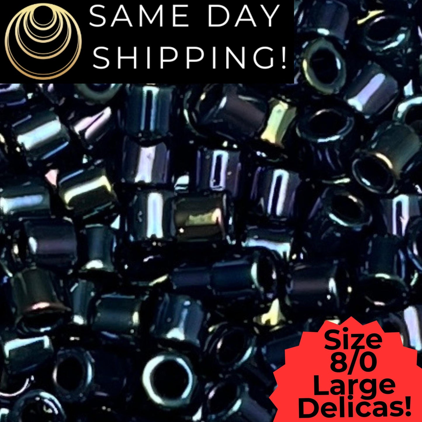 DBL0002 8/0 LARGE Miyuki Delica Beads Metallic Midnight Blue AB