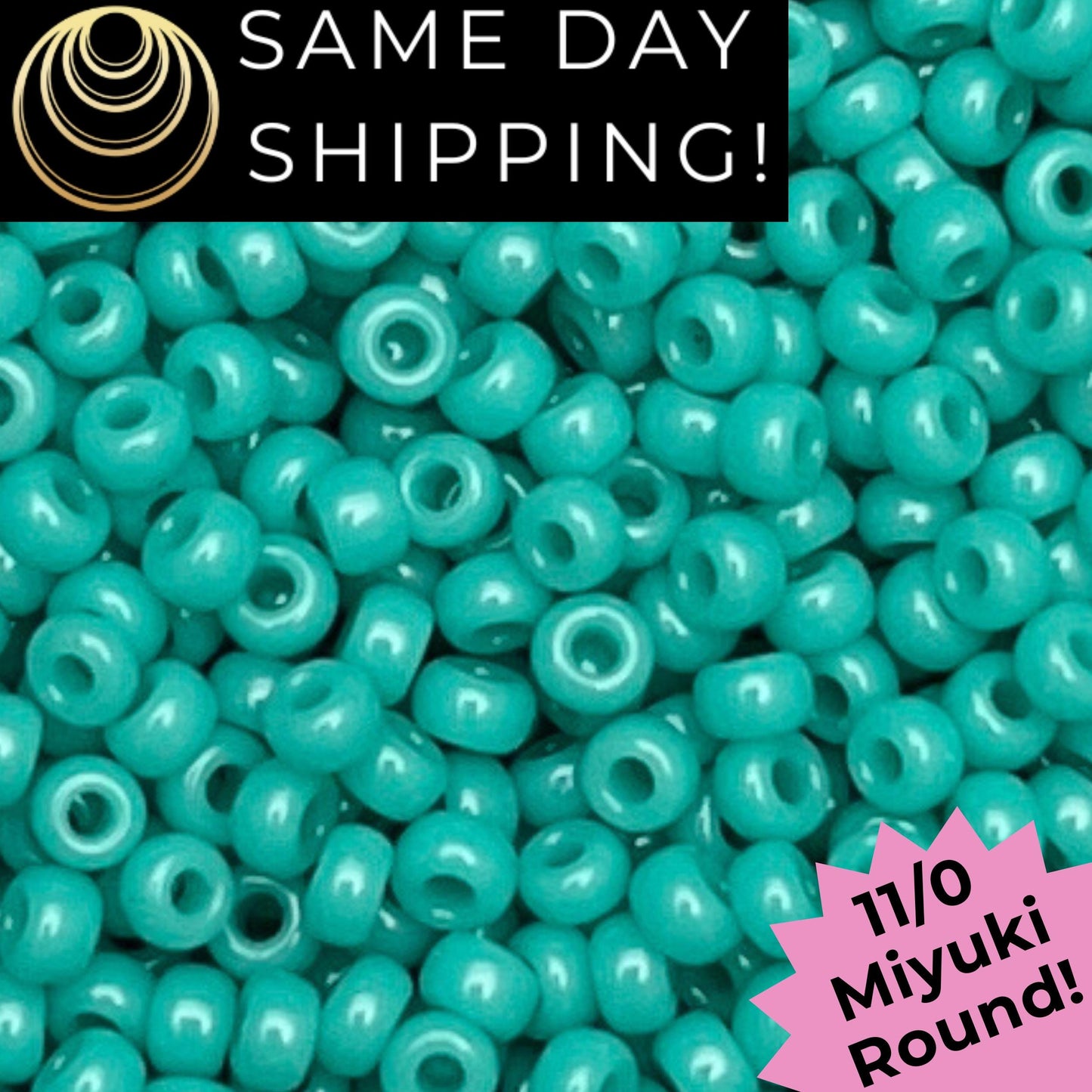 11-0412 11/0 Miyuki Opaque Turquoise Green Round Rocaille Seed Beads