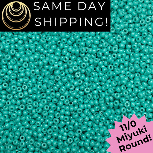 11-0412 11/0 Miyuki Opaque Turquoise Green Round Rocaille Seed Beads