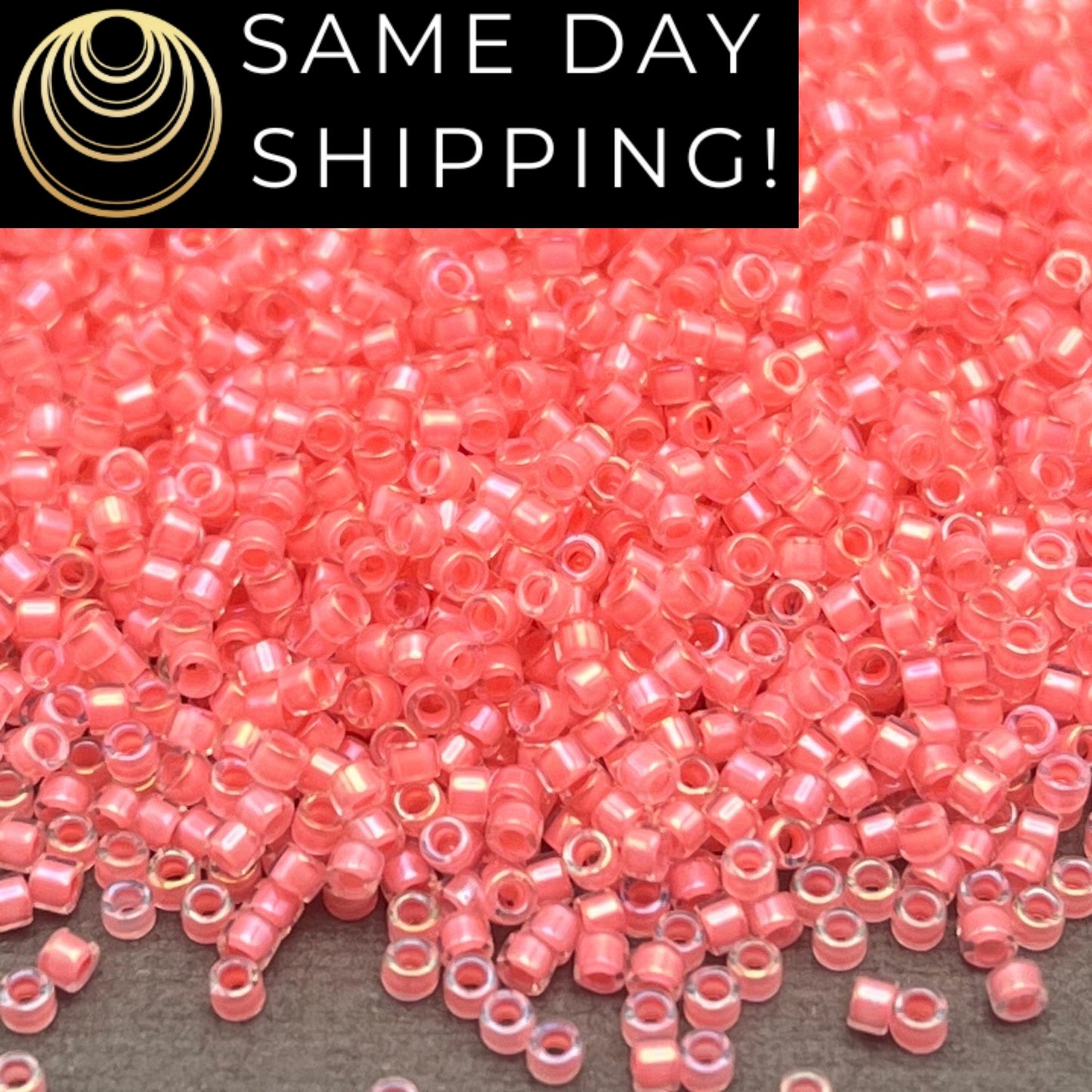 DB0070 11/0 Miyuki Delica Beads Coral Lined Crystal