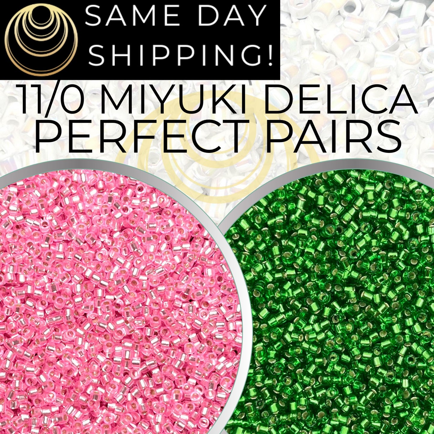 Miyuki Size 11/0 Delica Beads, 2 Color Set DB1335 & DB0046