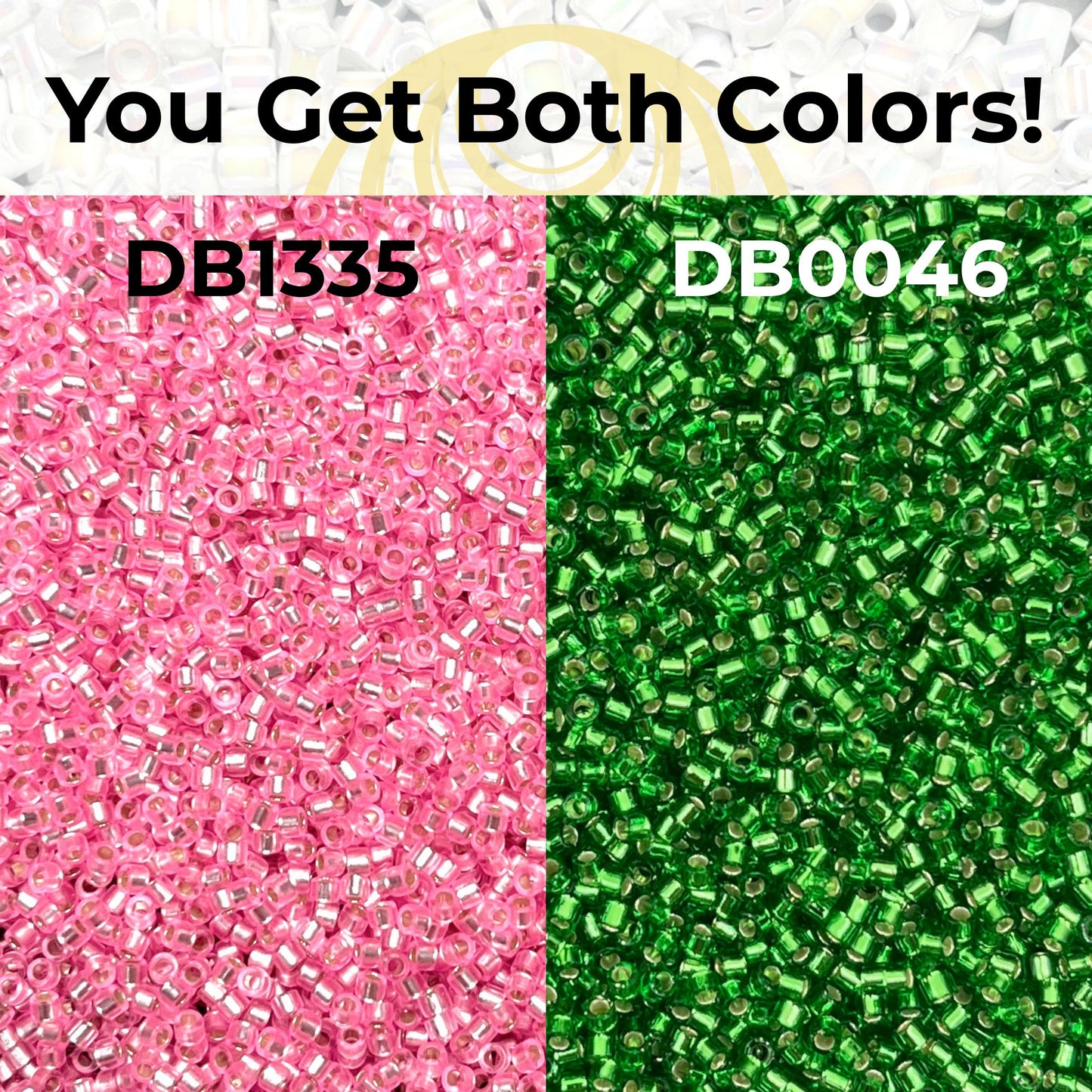 Miyuki Size 11/0 Delica Beads, 2 Color Set DB1335 & DB0046