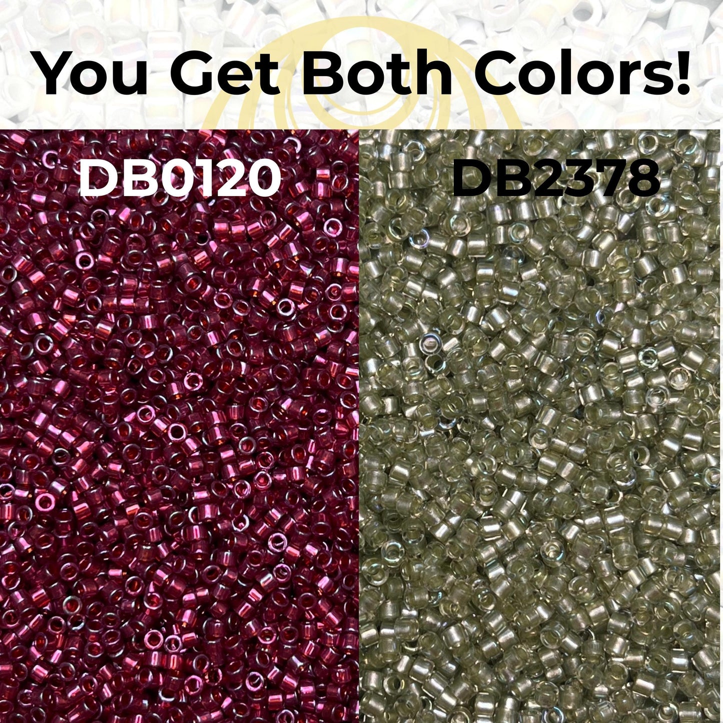 Miyuki Size 11/0 Delica Beads, 2 Color Set DB0120 & DB2378