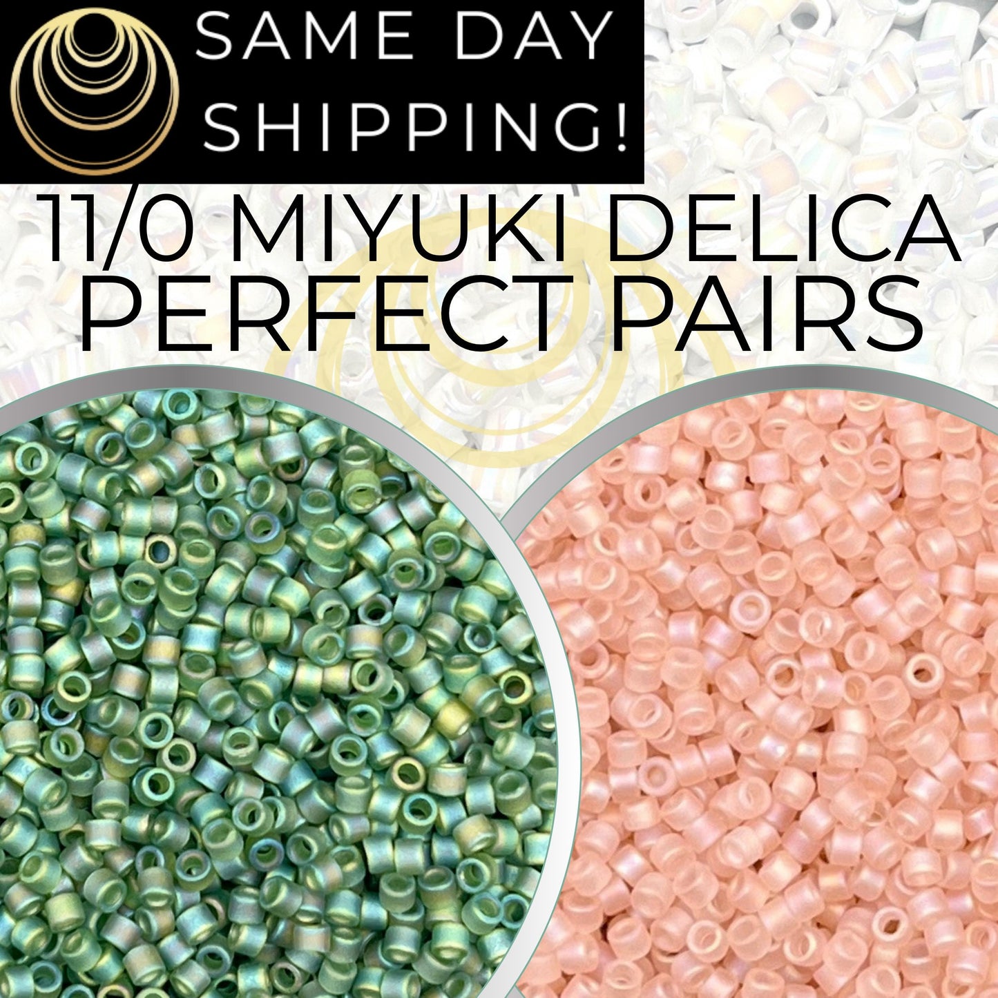 Miyuki Size 11/0 Delica Beads, 2 Color Set DB1282 & DB0868