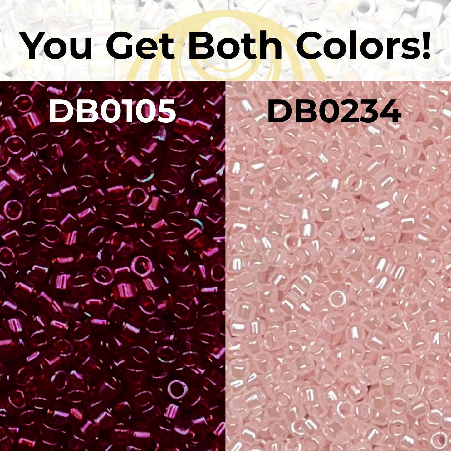 Miyuki 11/0 Delica Beads, 2 Color Set DB0105 and DB0234